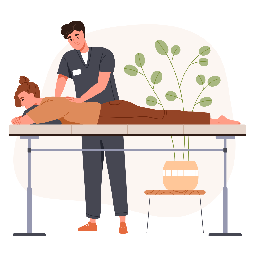 Patient liegt auf Massageliege